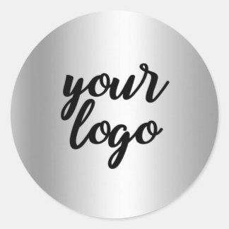 Basic Silver Metallic Shine Silver Classic Round Sticker