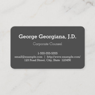 Basic & Simple Corporate Counsel Business Card