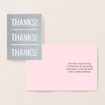 [ Thumbnail: Basic, Simple "Thanks!" Card ]