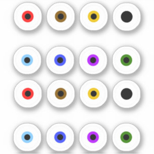 Basic Spooky Colorful Eyeballs Sticker