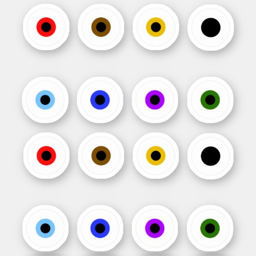 Basic Spooky Colorful Eyeballs Sticker