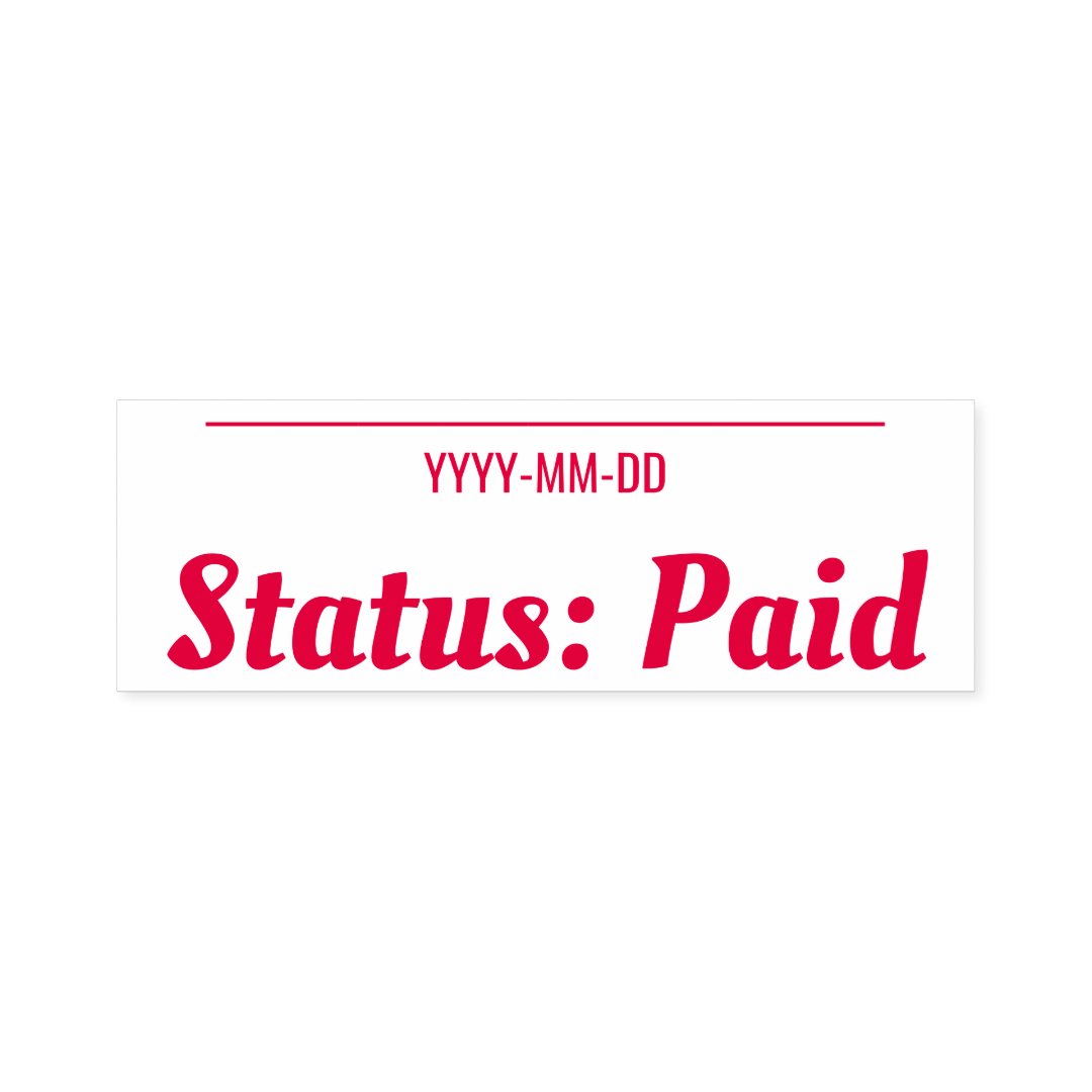 Basic "Status Paid" Rubber Stamp Zazzle