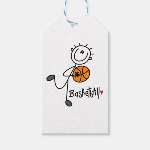 Basic Stick Figure Basketball Player Gift Tags