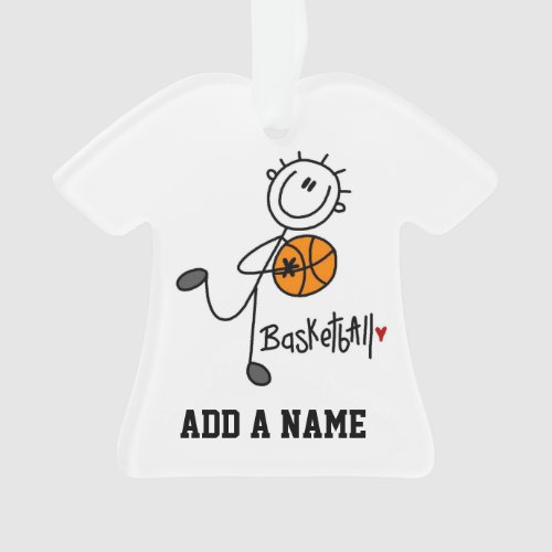 Basic Stick Figure Basketball Player Ornament