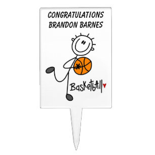 Basic Stick Figure Basketball T-shirts and Gifts Cake Topper