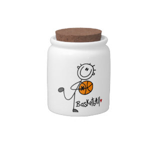 Basic Stick Figure Basketball T-shirts and Gifts Candy Jar