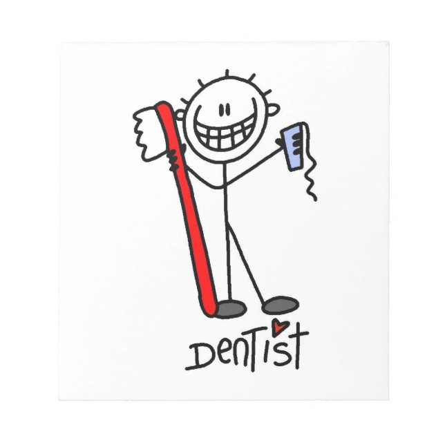 Basic Stick Figure Dentist Notepad (Front)