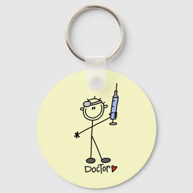 Basic Stick Figure Doctor Keychain (Front)