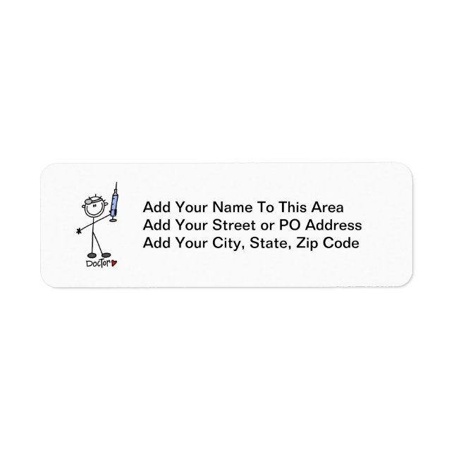 Basic Stick Figure Doctor Label (Front)