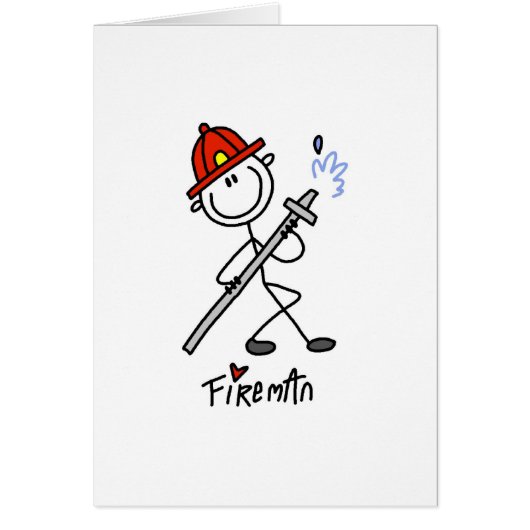 Basic Stick Figure Fireman T-shirts and Gifts Cards (Front)