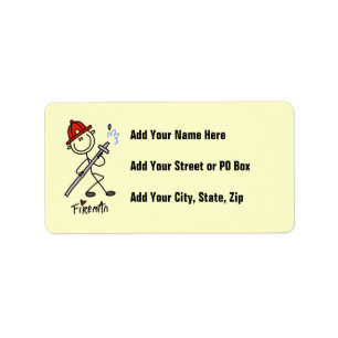 Basic Stick Figure Fireman T-shirts and Gifts Label
