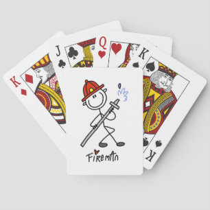 Basic Stick Figure Fireman T-shirts and Gifts Poker Cards