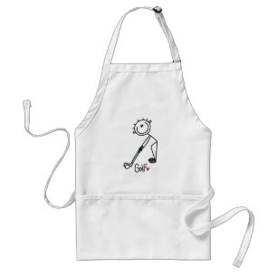 Basic Stick Figure Golf T-shirts and Gifts Adult Apron
