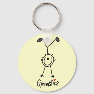 Basic Stick Figure Gymnastics Tshirts and Gifts Keychain