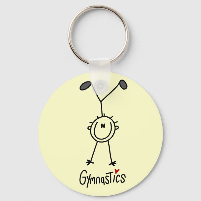 Basic Stick Figure Gymnastics Tshirts and Gifts Keychain (Front)