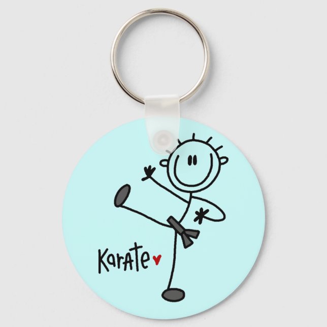 Basic Stick Figure Karate T-shirts and Gifts Keychain (Front)