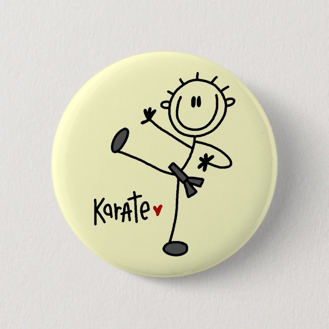Basic Stick Figure Karate T-shirts and Gifts Pinback Button (Front)