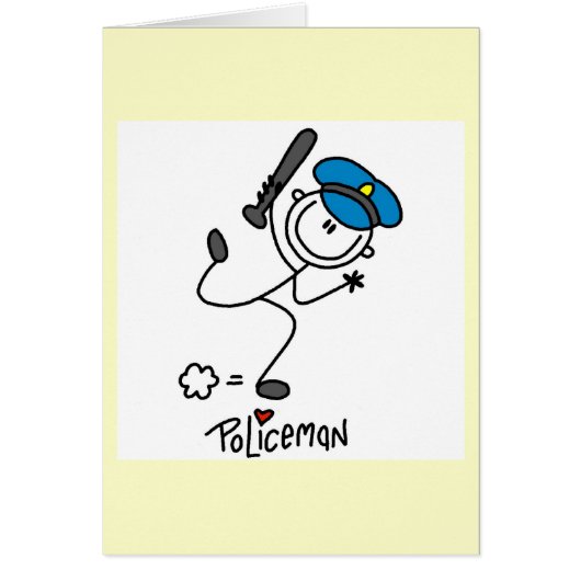 Basic Stick Figure Police Officer Cards (Front)