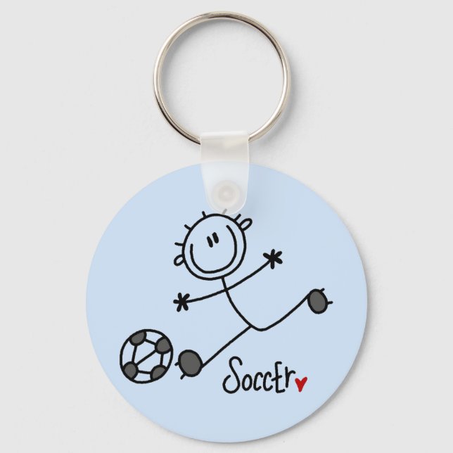 Basic Stick Figure Soccer T-shirts and Gifts Keychain (Front)