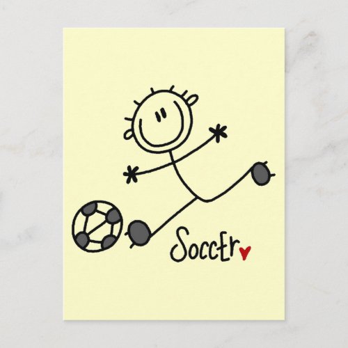 Basic Stick Figure Soccer T_shirts and Gifts Postcard