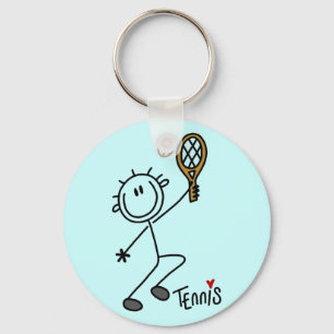 Basic Stick Figure Tennis Tshirts and Gifts Keychain