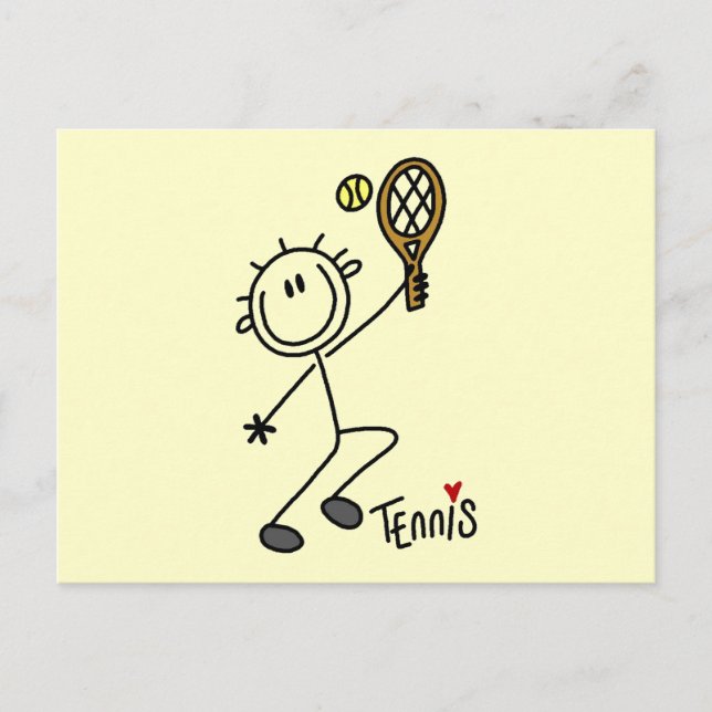 Basic Stick Figure Tennis Tshirts and Gifts Postcard (Front)