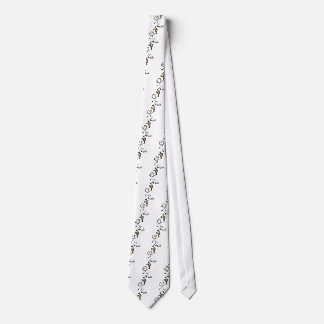 Basic Stick Figure Tennis Tshirts and Gifts Tie (Front)