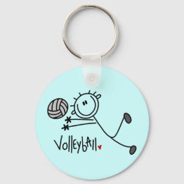 Basic Stick Figure Volleyball Tshirts and Gifts Keychain
