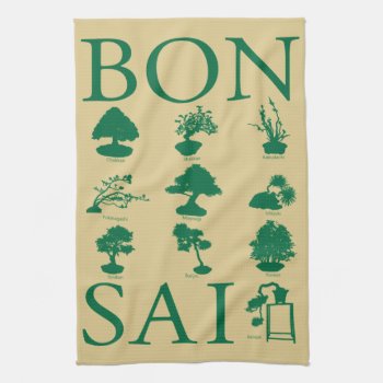 Basic Styles Of Bonsai Tree Kitchen Towel by Miyajiman at Zazzle