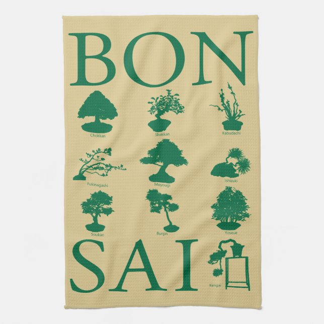 Basic Styles of Bonsai Tree Kitchen Towel (Vertical)