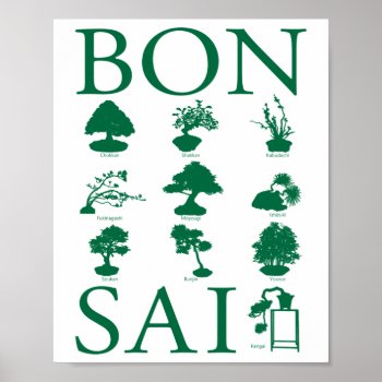 Basic Styles Of Bonsai Tree Poster by Miyajiman at Zazzle