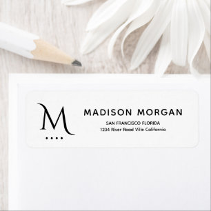 Basic Stylish Monogram Initial Letterpress Label