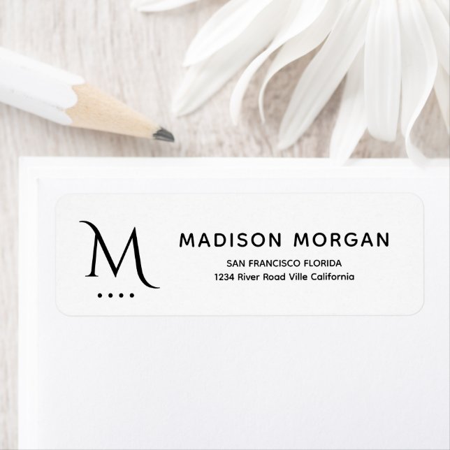 Basic Stylish Monogram Initial Letterpress Label (Insitu)