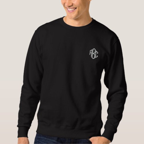 Basic Sweatshirt Black Embroidered Monogram