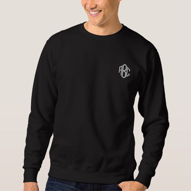 Basic Sweatshirt Black Embroidered Monogram (Front)