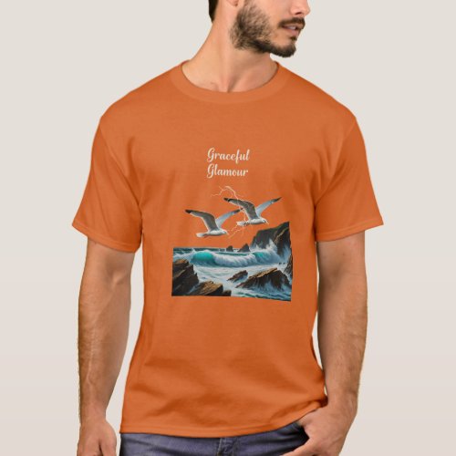 Basic  T_Shirt graceful glamour seagull flying