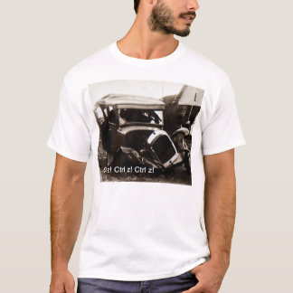 Basic T-shirt with classic car crash and Ctrl z