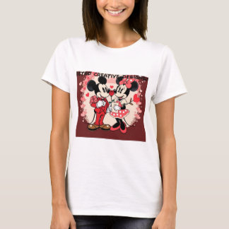 Basic T-Shirt Woman Retro Design Vintage Mouse!
