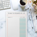Basic Task List Editable Tear Away Daily Planner N Notepad<br><div class="desc">Personalize to suit your taste by changing fonts,  colors and shapes of everything! Peach and Mint</div>