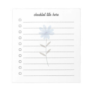 Basic Task List Editable Tear Away Daily Planner Notepad