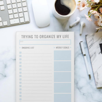Basic Task List Editable Tear Away Daily Planner Notepad by beckynimoy at Zazzle