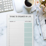 Basic Task List Editable Tear Away Daily Planner Notepad<br><div class="desc">Personalize to suit your taste by changing fonts,  colors and shapes of everything!</div>