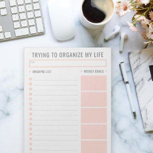 Basic Task List Editable Tear Away Daily Planner Notepad