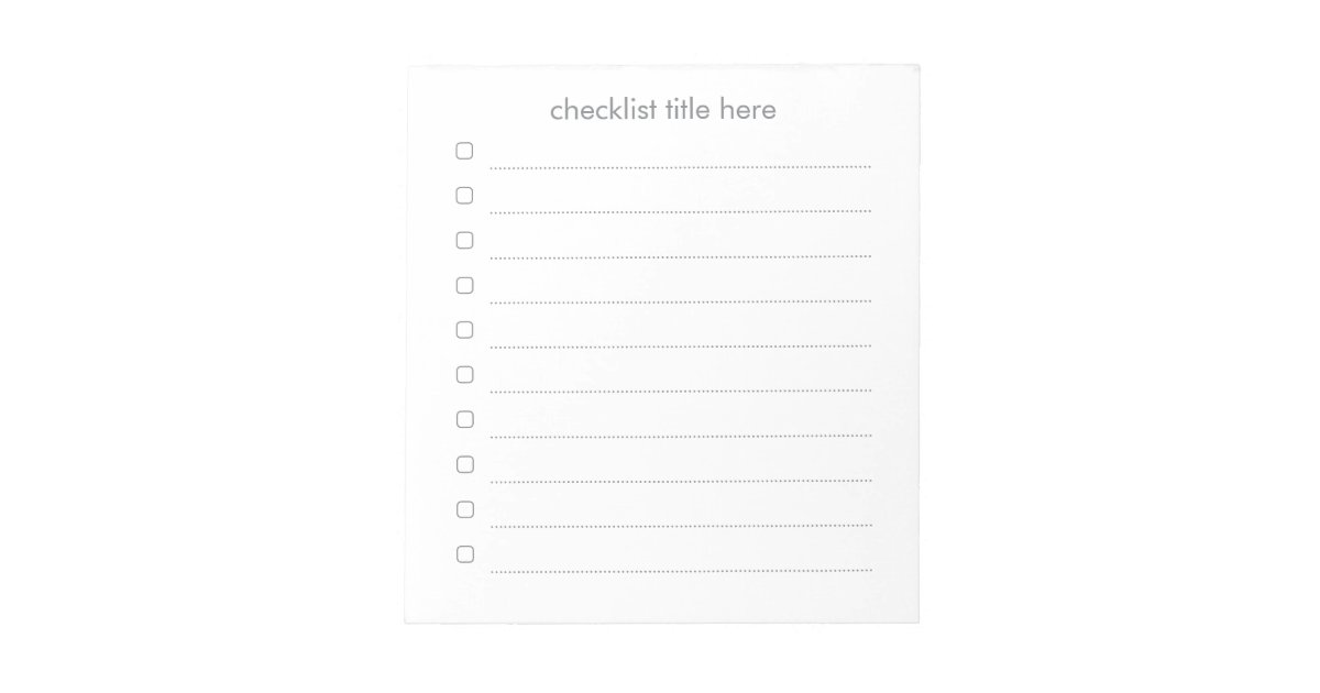 Basic Task List Editable Tear Away Daily Planner Notepad | Zazzle