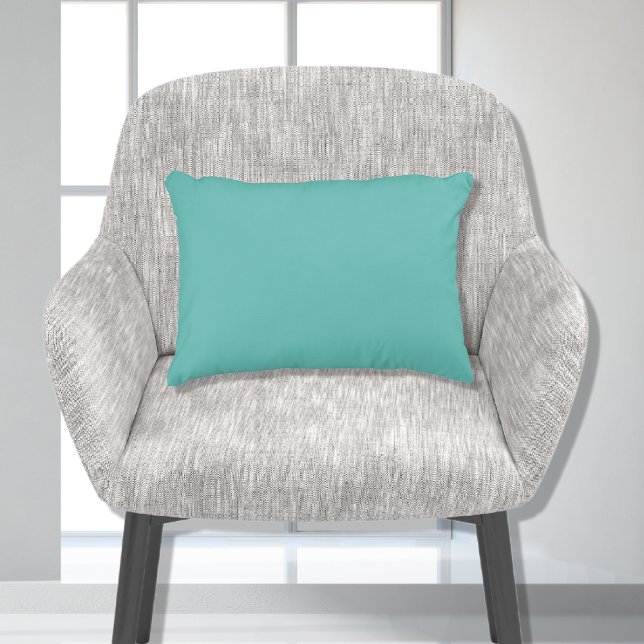 Basic Teal Aqua  Blue Solid Color 11x16 Accent Pillow (Creator Uploaded)