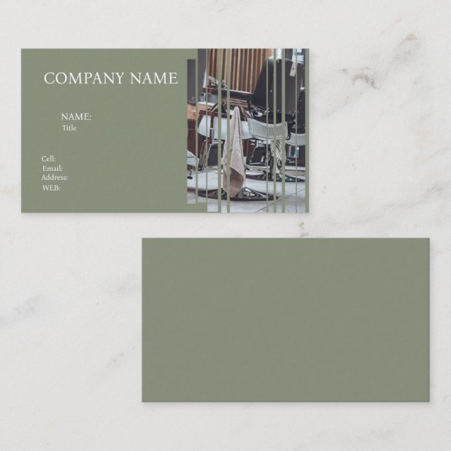 BASIC TEMPLATE BUSINESS CARD BARBER SHOP (Front/Back)