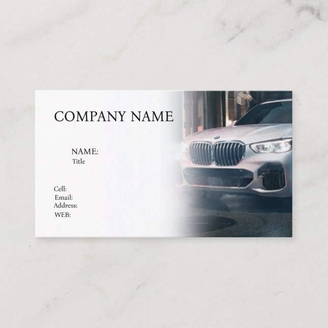 BASIC TEMPLATE BUSINESS CARD car (Front)