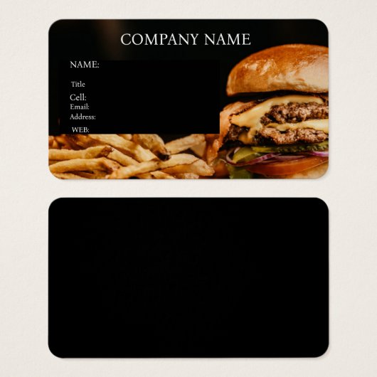 BASIC TEMPLATE BUSINESS CARD HAMBURGERS (Front & Back)