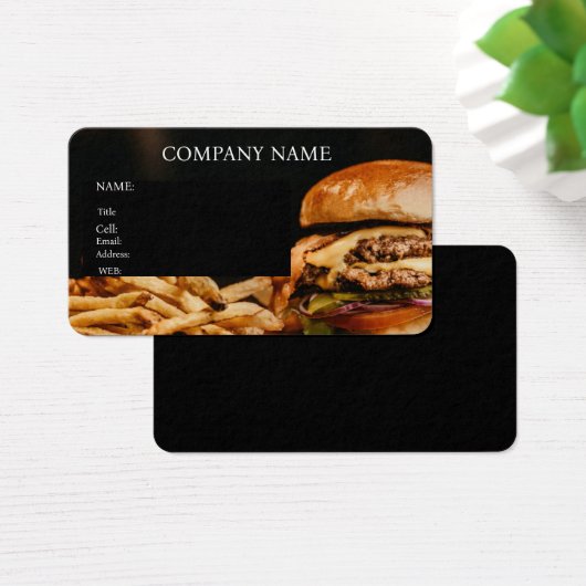 BASIC TEMPLATE BUSINESS CARD HAMBURGERS (Desk)