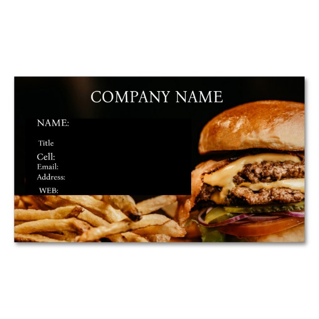 BASIC TEMPLATE BUSINESS CARD HAMBURGERS (Front)